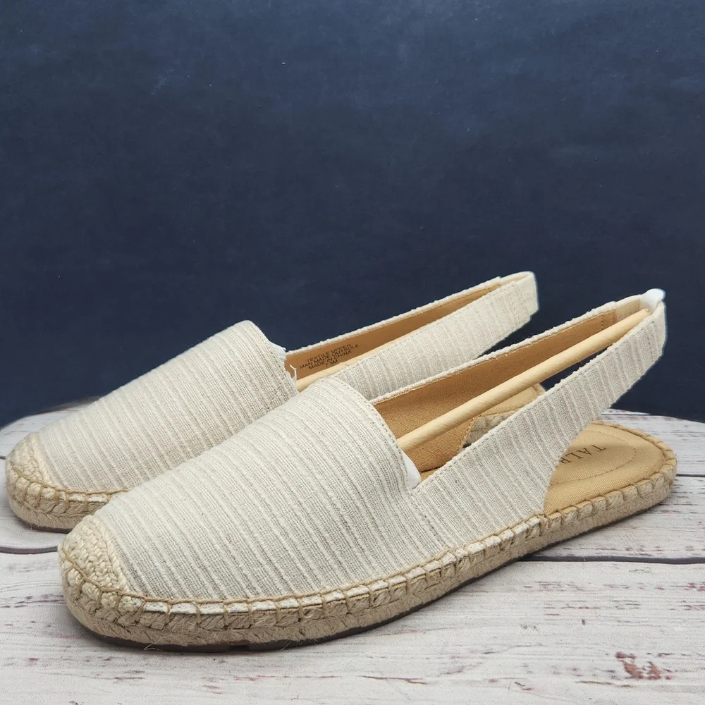 NEW Talbots‎ Izzy Linen Espadrille Flats Women's Size 7.5